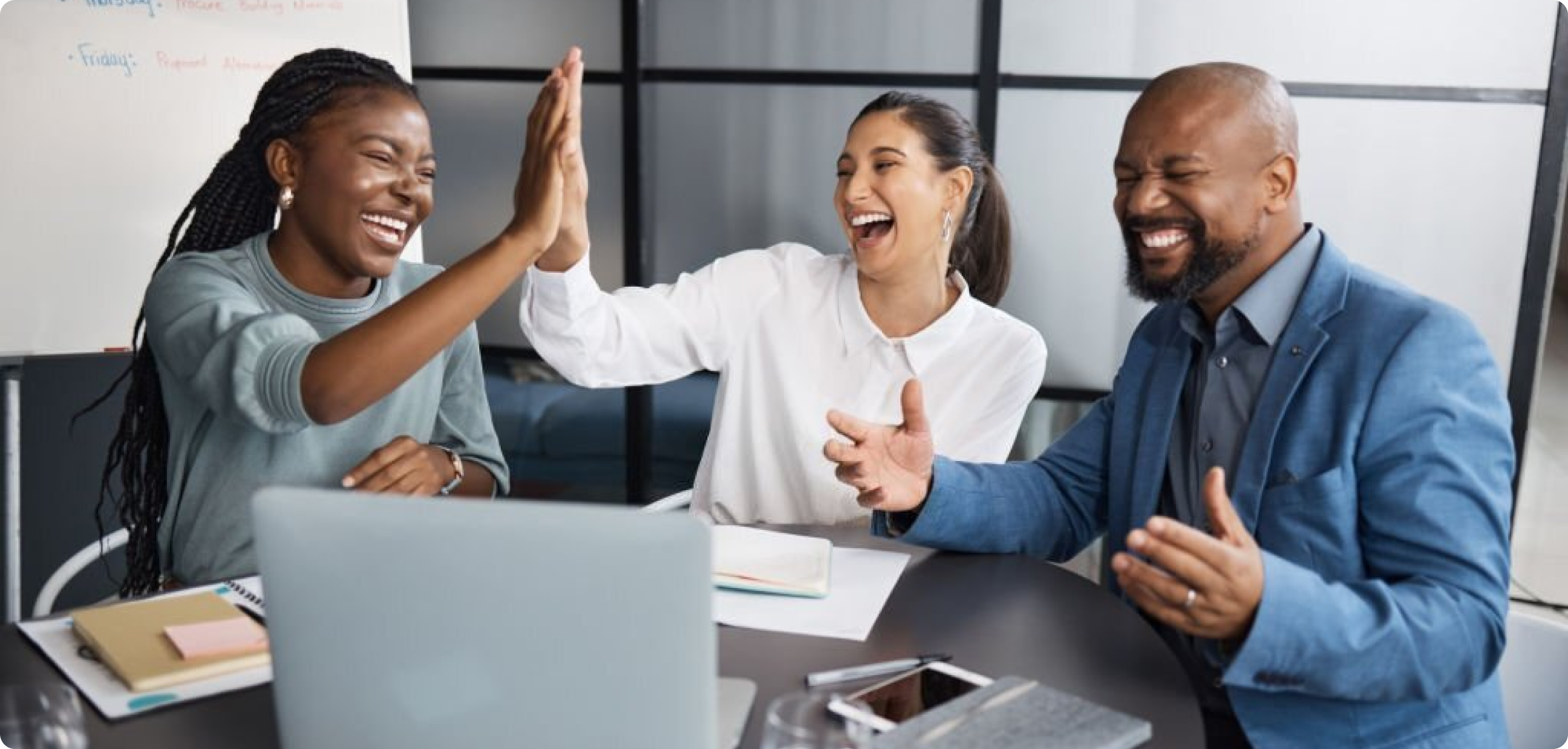 images of team members excited