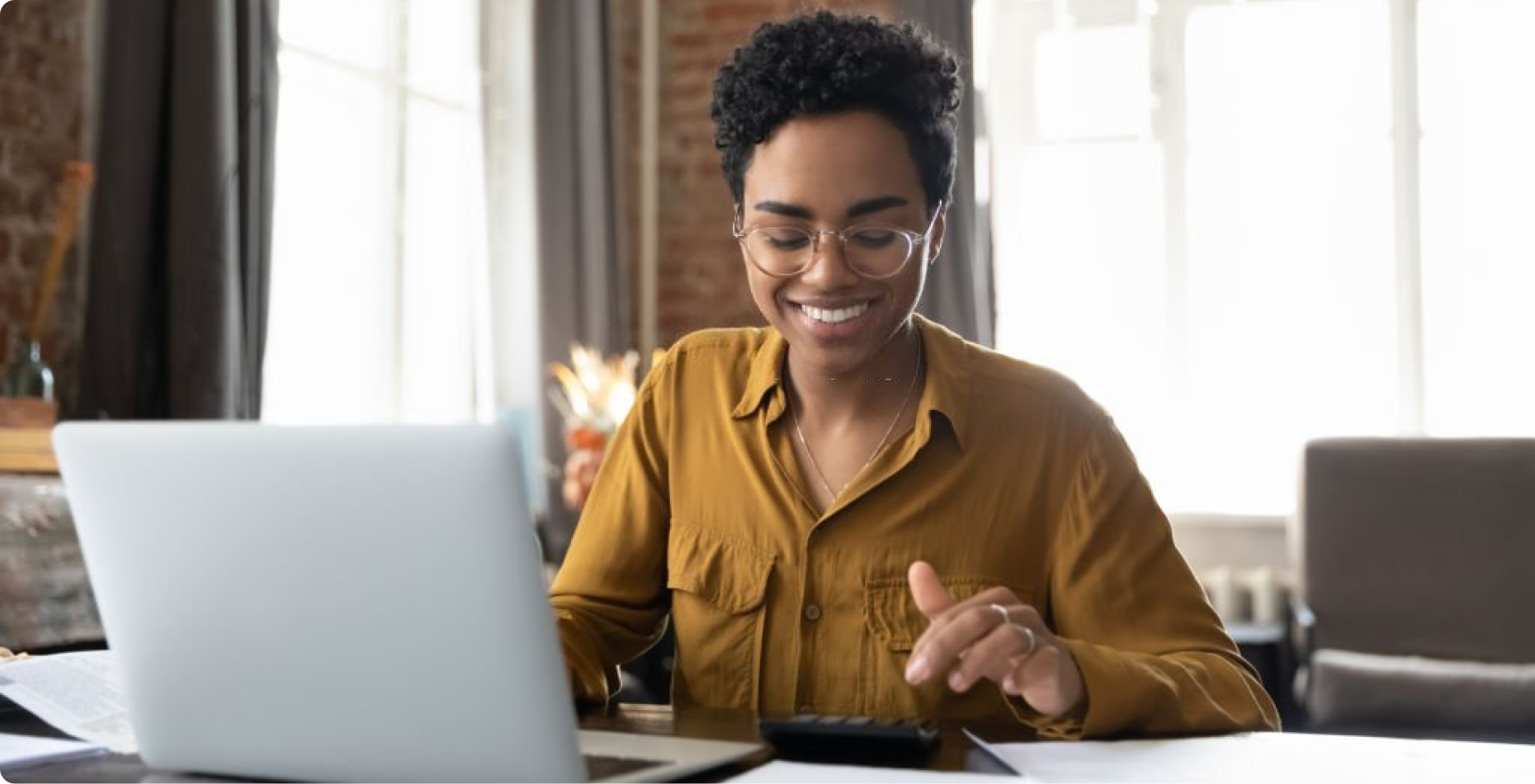 image of lady doing calculations